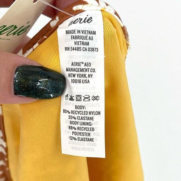 Aerie Ruffle Sides Floral Bikini Bottom Women XXL Brown New With Tag - Picture 4 of 6